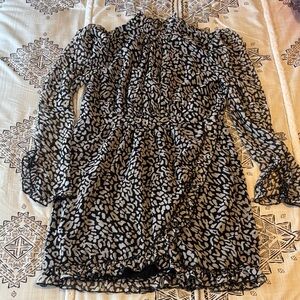 NWOT Topshop Leopard Print Long Sleeve Mini Dress
